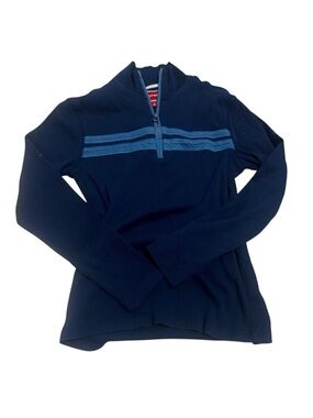 Tommy Hilfiger Vintage Navy Quarter Zip Pullover Size: Medium Long Sleeve Y2K